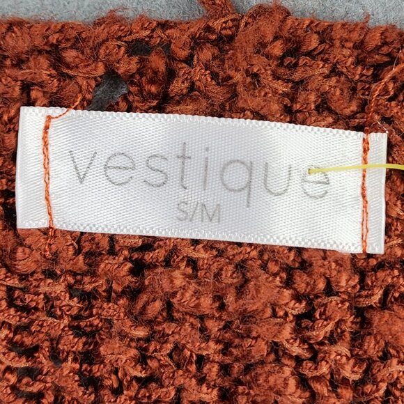 Vestique Sweater Womens Small Medium Burnt Orange Oversized Chunky Knit Top - Picture 4 of 9